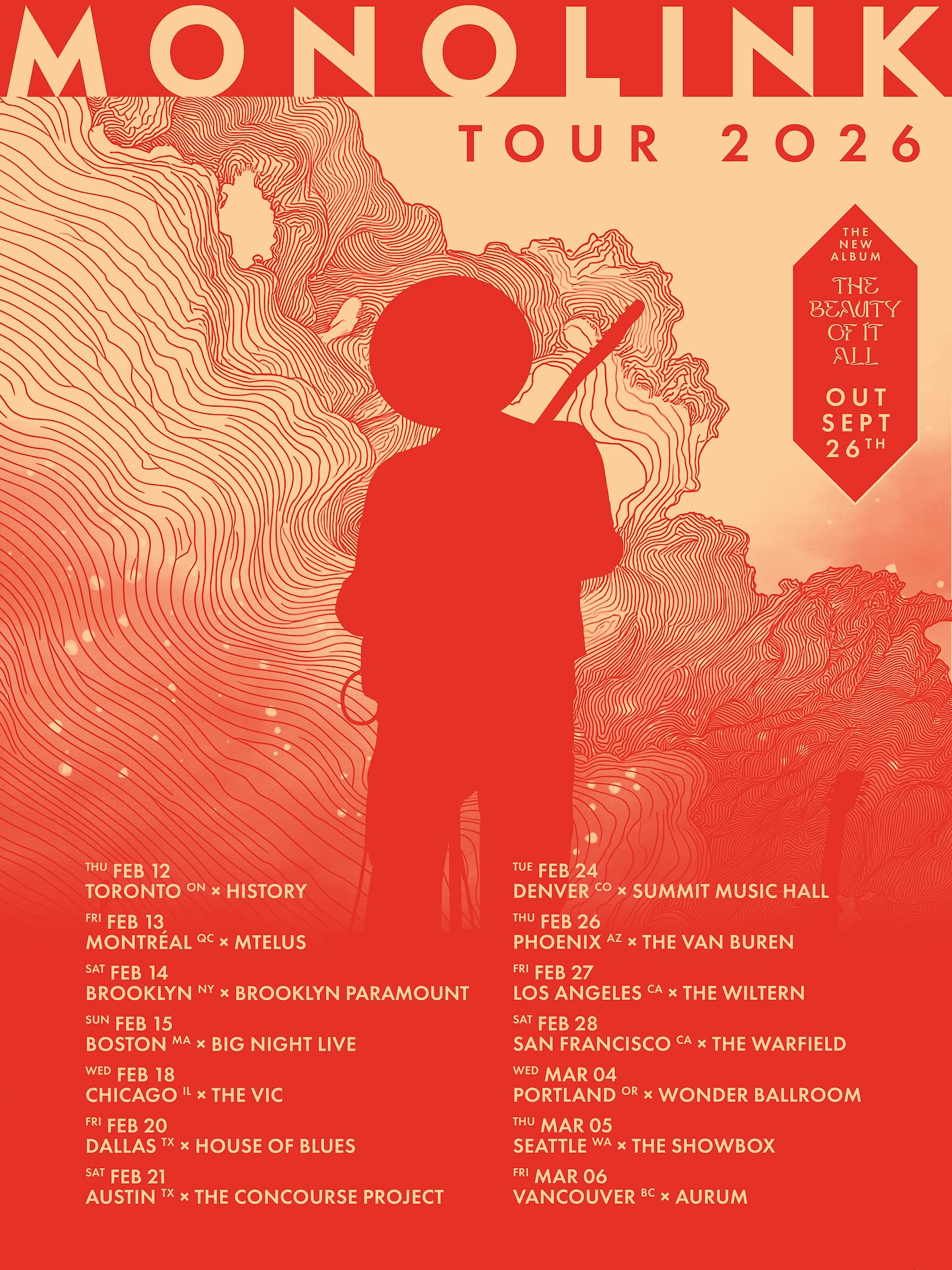 Monolink The Beauty Of It All Tour Poster 2025-2026